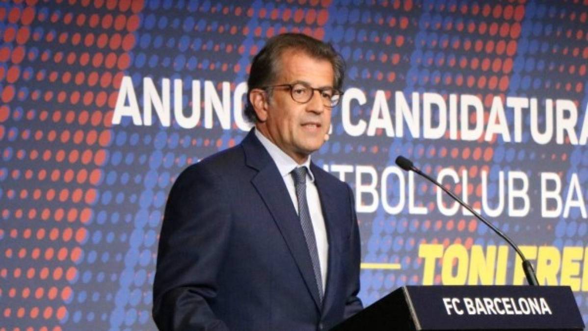 Toni Freixa: Suele participar en tertulias deportivas y es muy activo en las redes sociales, cuenta con 52 años de edad y es candidato para llegar a la presidencia del FC Barcelona.
