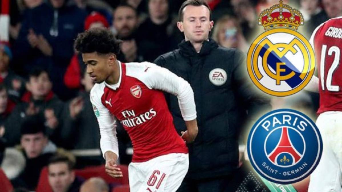 Reiss Nelson: Real Madrid y PSG han entrado en guerra por el fichaje de este joven futbolista inglés. tiene 18 años y es internacional Sub-19 con la selección de Inglaterra, se ha convertido en uno de los jugadores más seguidos del fútbol europeo.