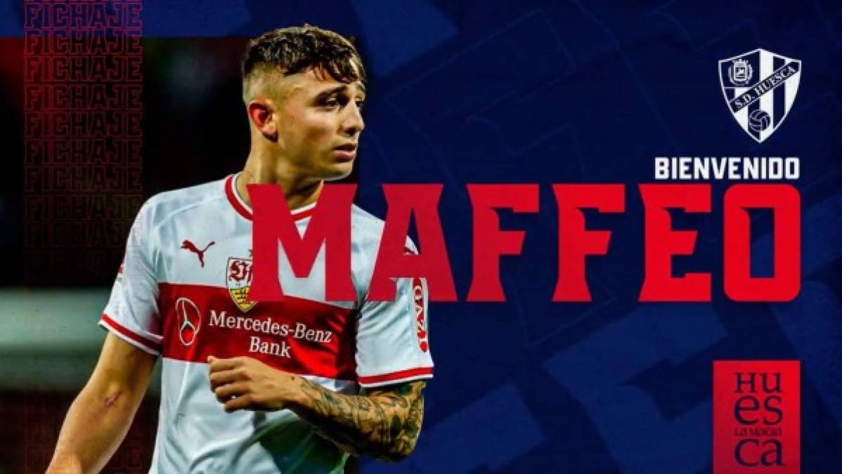 El defensa Pablo Mafeo llega cedido del Stuttgart alemán al Huesca para la próxima temporada, con opción de compra, para ocupar la posición de lateral derecho, informó el club aragonés.<br/><br/>El nuevo jugador del equipo oscense, de 23 años e internacional con españa en categorías inferiores, tiene experiencia en LaLiga Santander -disputó 33 partidos en la temporada 2017/18 con el Girona- y también jugó en Inglaterra con el Manchester City.