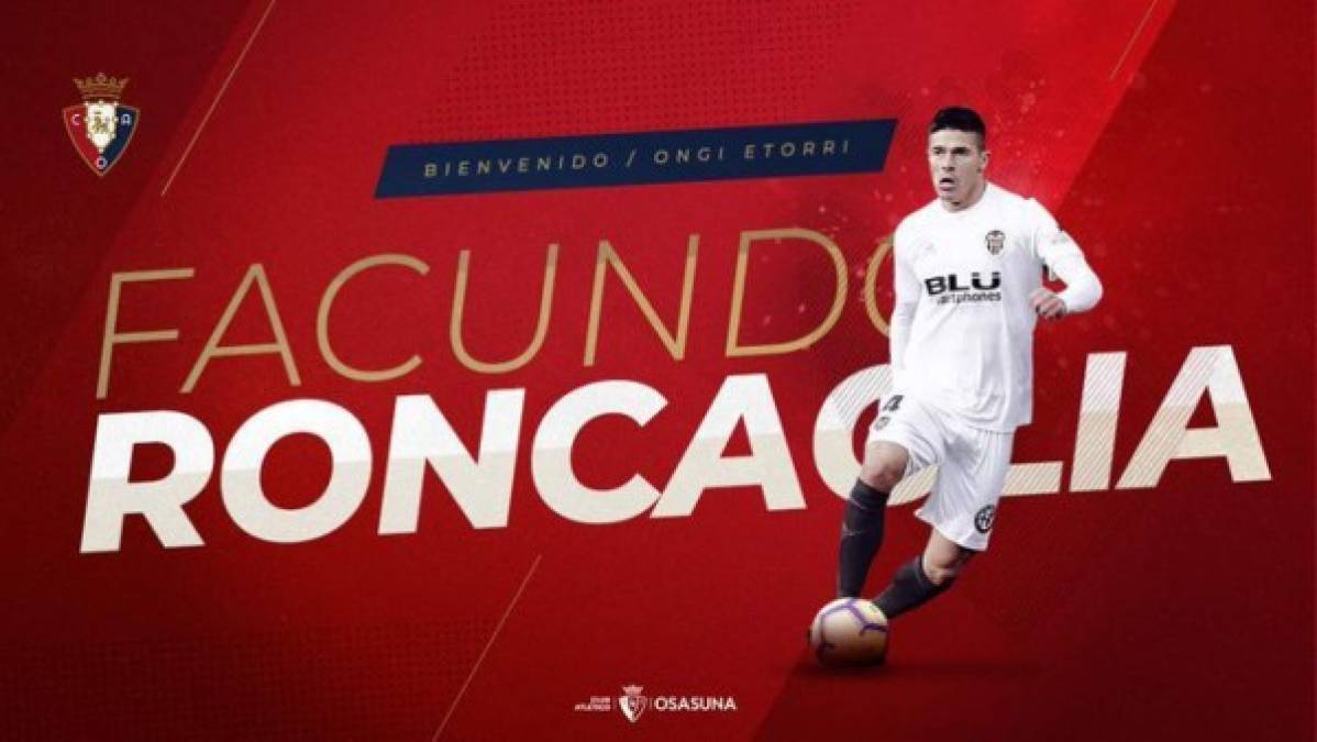Celta de Vigo y Osasuna cerraron este jueves un acuerdo para el traspaso al club navarro del defensa argentino Facundo Roncaglia, según informó la entidad celeste a través de un comunicado de prensa.