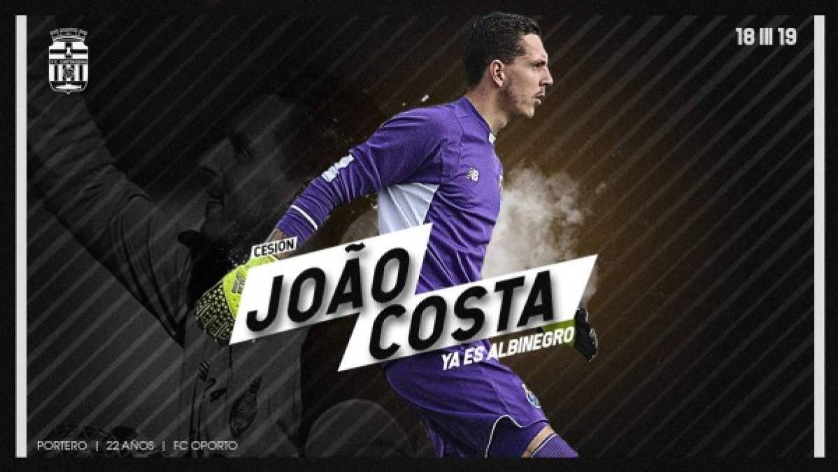 El FCCartagena obtiene la cesión del guardameta portugués João Costa . Llega del Oporto por una temporada.