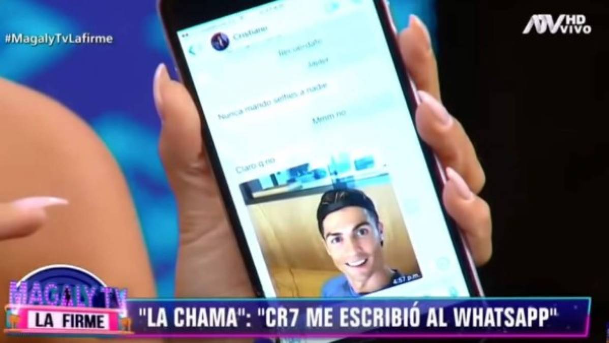 Cristiano Ronaldo le envió una selfie a Alexandra Méndez en el chat de WhatsApp y luego le hizo una propuesta indecente.
