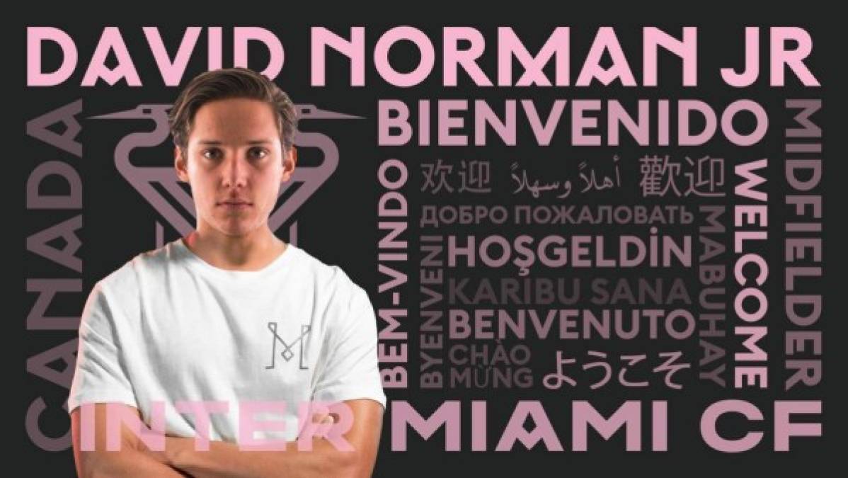 David Norman: Centrocampista canadiense que fue fichado ya por el Inter Miami. Cuenta con 24 años de edad y su ficha le pertenece al Vancouver Whitecaps FC.