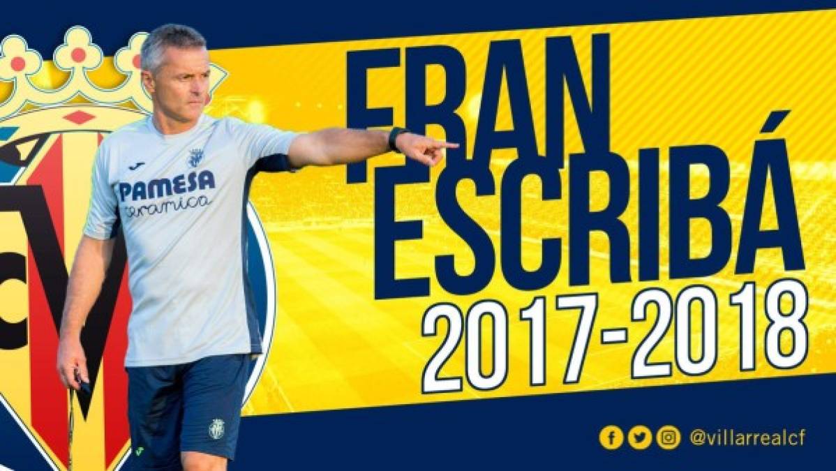 El Villarreal ha anunciado que ha llegado a un acuerdo con su actual entrenador, Fran Escribá, para renovar su contrato una temporada más. El técnico ha logrado 67 puntos esta campaña, más que cualquier otro en su primer año con el 'Submarino'.