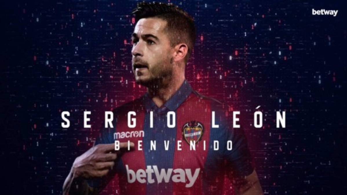 Sergio León, exdelantero del Betis, ha sido fichado por el Levante para las tres próximas temporadas. El español tiene 30 años.