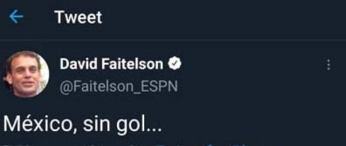 'México sin gol', fue el mensaje final de Faitelson tras el empate ante Honduras.