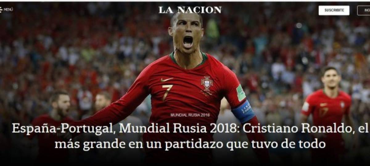 La Nación de Argentina también se rinde a Cristiano Ronaldo.