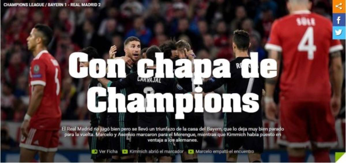 Diario Olé de Argentina: 'Con chapa de Champions'.