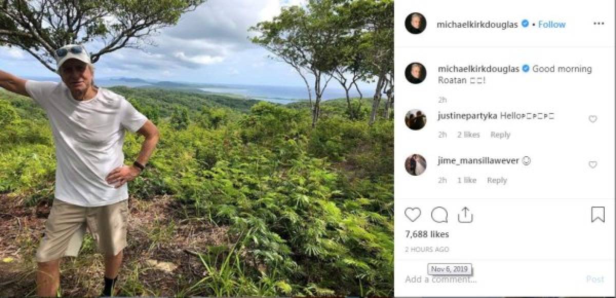 Hace unas semanas el gobernador de Islas de la Bahía dio a conocer las intenciones de Michael Douglas de invertir en la isla, el actor es un visitante recurrente en esa zona del país.<br/><br/>LEE MÁS: <a href='https://www.laprensa.hn/espectaculos/1333812-410/michael-douglas-planea-importante-inversion-islas-de-la-bah%C3%ADa' style='color:red;text-decoration:underline' target='_blank'>Michael Douglas planea importante inversión en Islas de la Bahía</a>