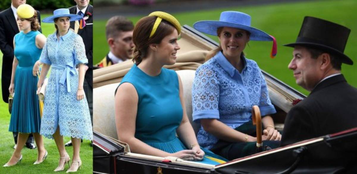 También estuvieron presentes las princesas Eugenia y Beatriz de York, quienes llegaron combinadas en diferentes tonos de azul.<br/><br/>Eugenia dio color a su atuendo con un sombrero amarillo mientras que Beatriz optó por agregar una borla colorida al sombrero que iba a juego con su vestido.
