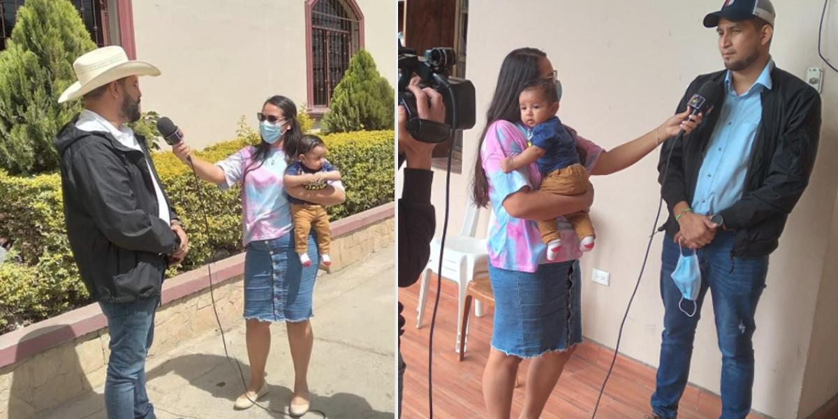 Periodista hondureña sale a reportear con su hijo en brazos