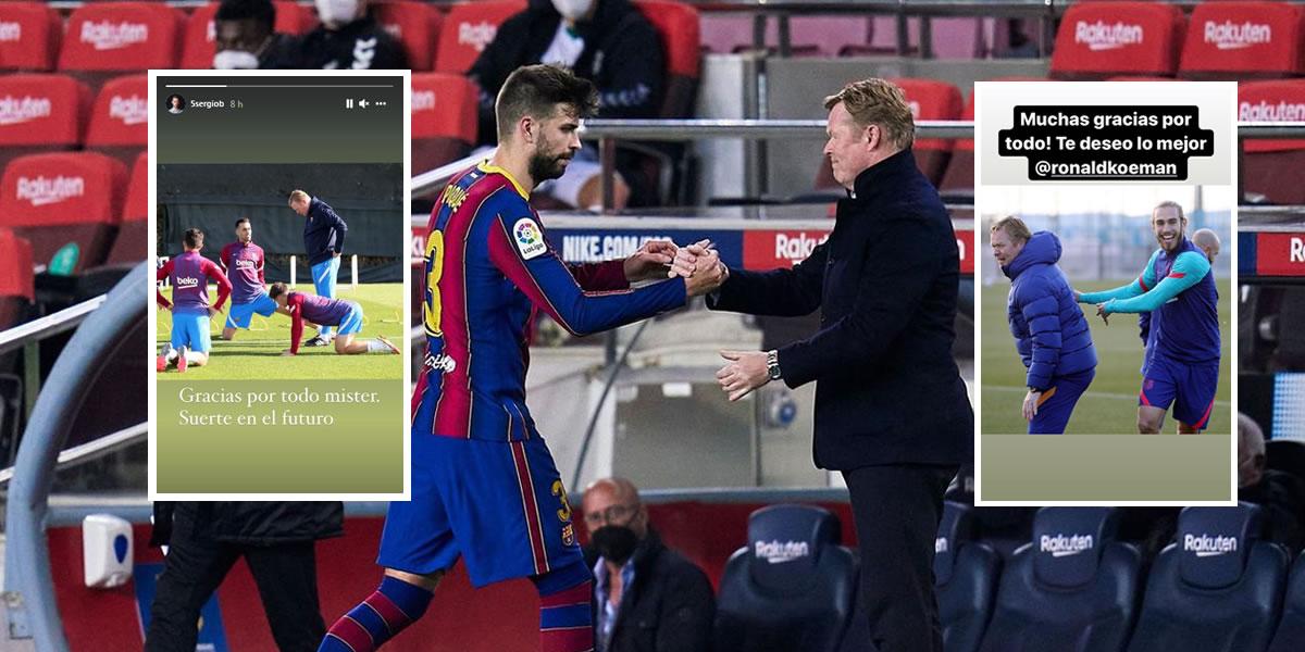 Los jugadores del Barça se despiden de Koeman en las redes sociales