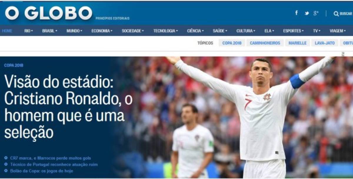 O Globo de Brasil hace eco de la actuación de Cristiano.