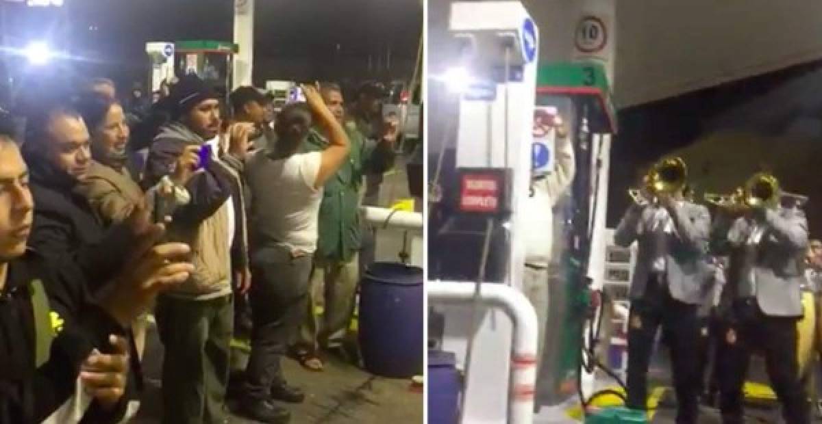 En Michoacan para llevar un poco de alegría en medio de la desesperación de las personas la banda La Cruz de la Candelaria de Joan Sebastián realizó un espectáculo en una gasolinera abarrotada que se viralizó en Internet.