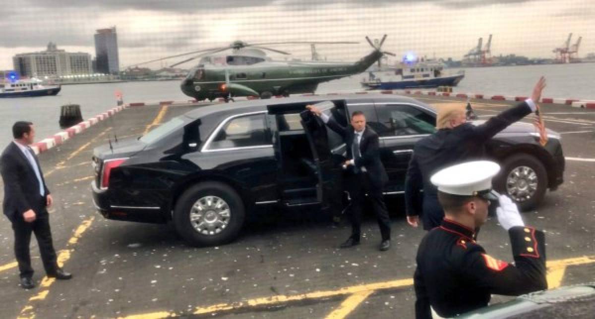 El magnate exhibió ante los medios de comunicación la Bestia 2.0, una nueva limusina blindada que encargó al asumir la presidencia de Estados Unidos, descartando la utilizada por su antecesor, Barack Obama.