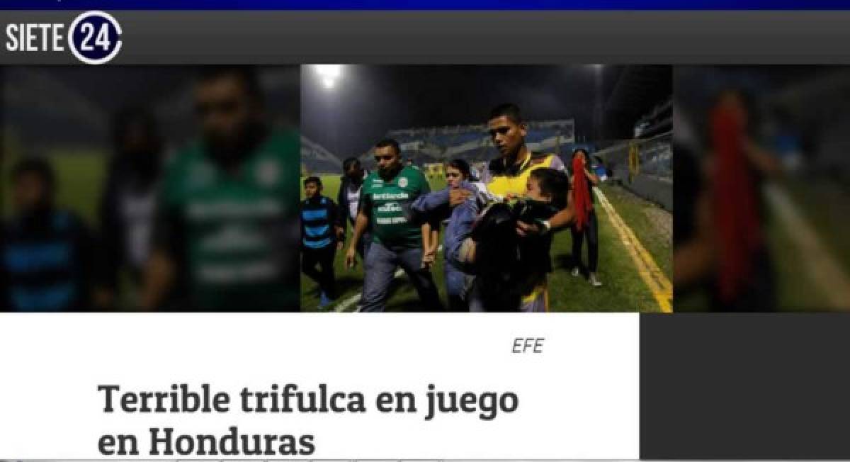 Diario Siete24 de México: 'Terrible trifulca en juego en Honduras'.