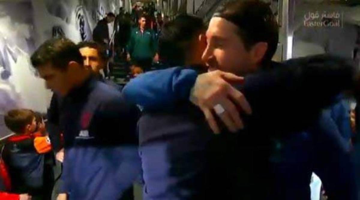 Keylor Navas y Sergio Ramos se dieron un gran abrazo previo al inicio del partido.