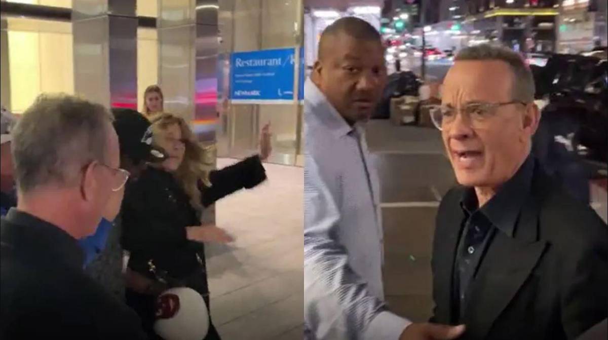VIDEO: Tom Hanks enfurece y empuja a fanáticos