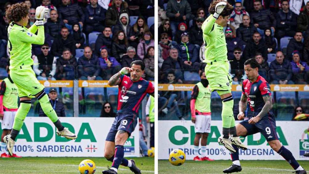 ¡Tremendo oso! ‘Memo’ Ochoa se equivocó en la salida, no pudo cortar un balón largo y terminó dejando la portería vacía, siendo aprovechado por Gianluca Lapadula para el primer gol del partido.