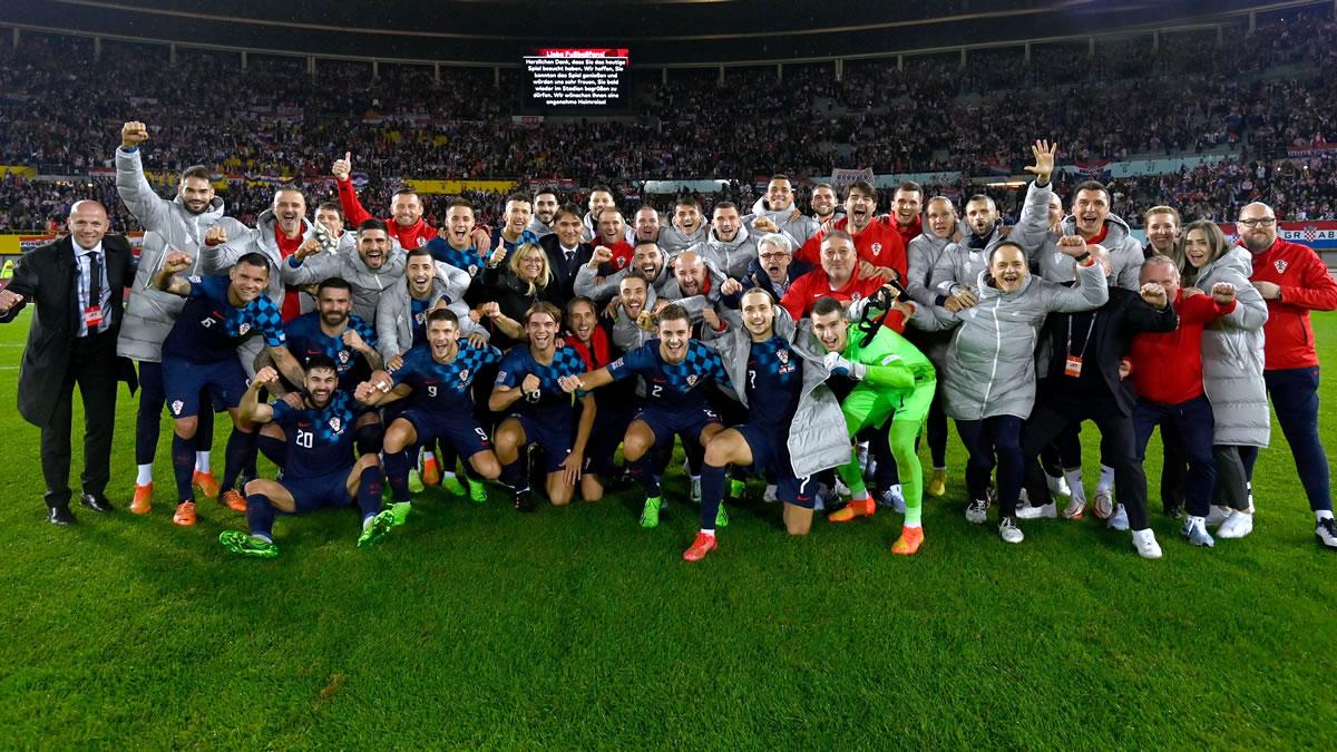 Los integrantes de la selección croata celebrando el pase a la ‘Final Four‘ de la UEFA Nations League.