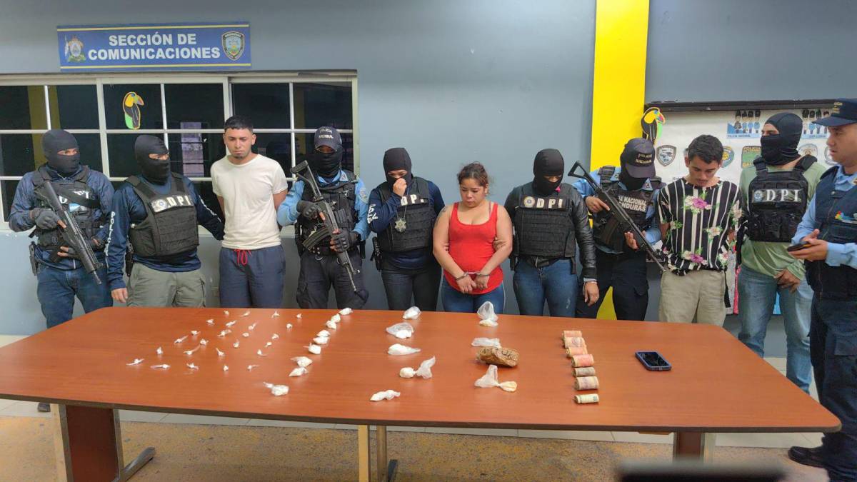 Una mujer y dos hombres detenidos por tráfico de drogas en Copán