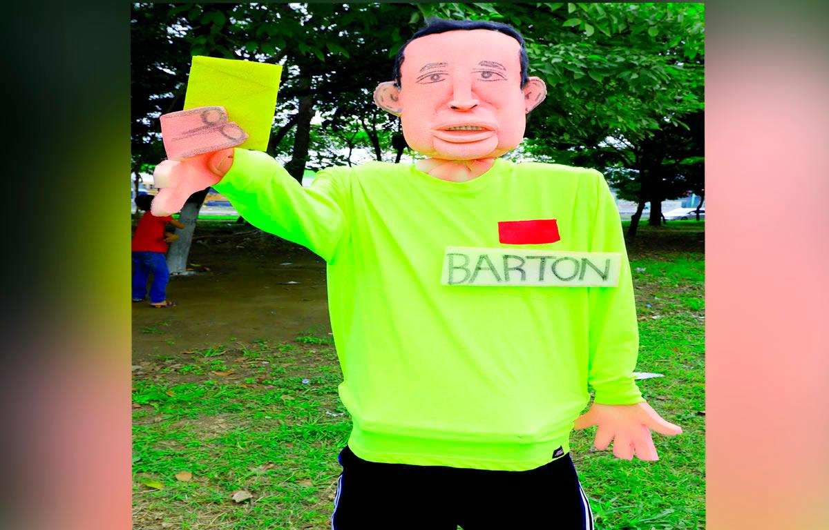 Iván Barton es el monigote más buscado en San Pedro Sula