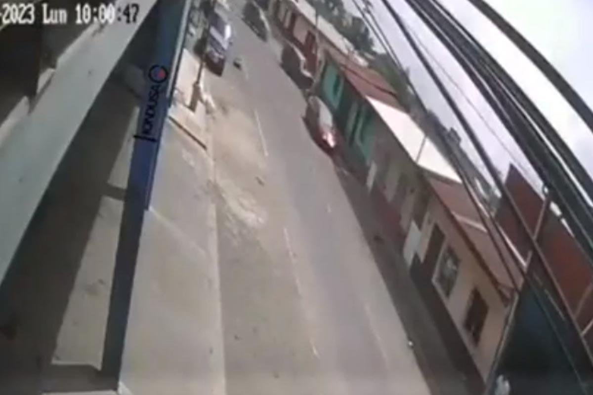 Imagen del video cuando se registró el accidente.
