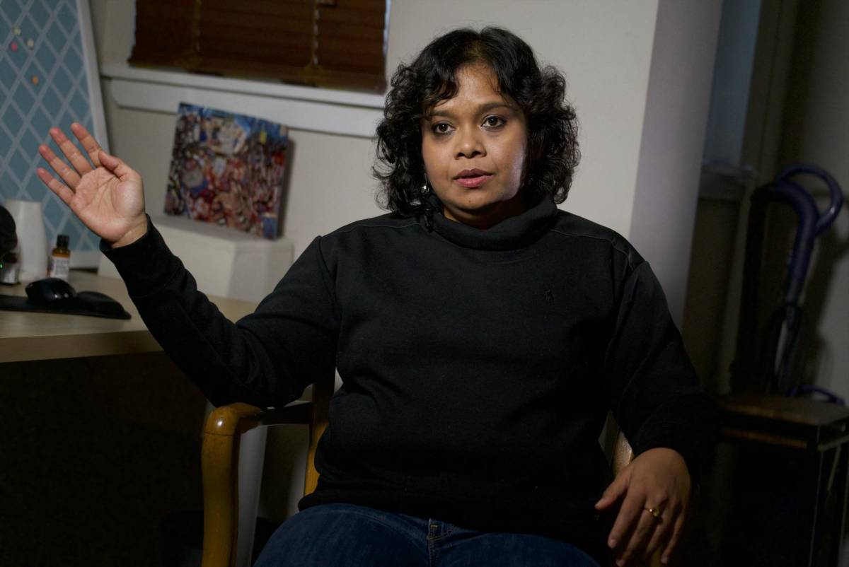 Shreya Datta durante la entrevista concedida a la AFP en su apartamento de Filadelfia.