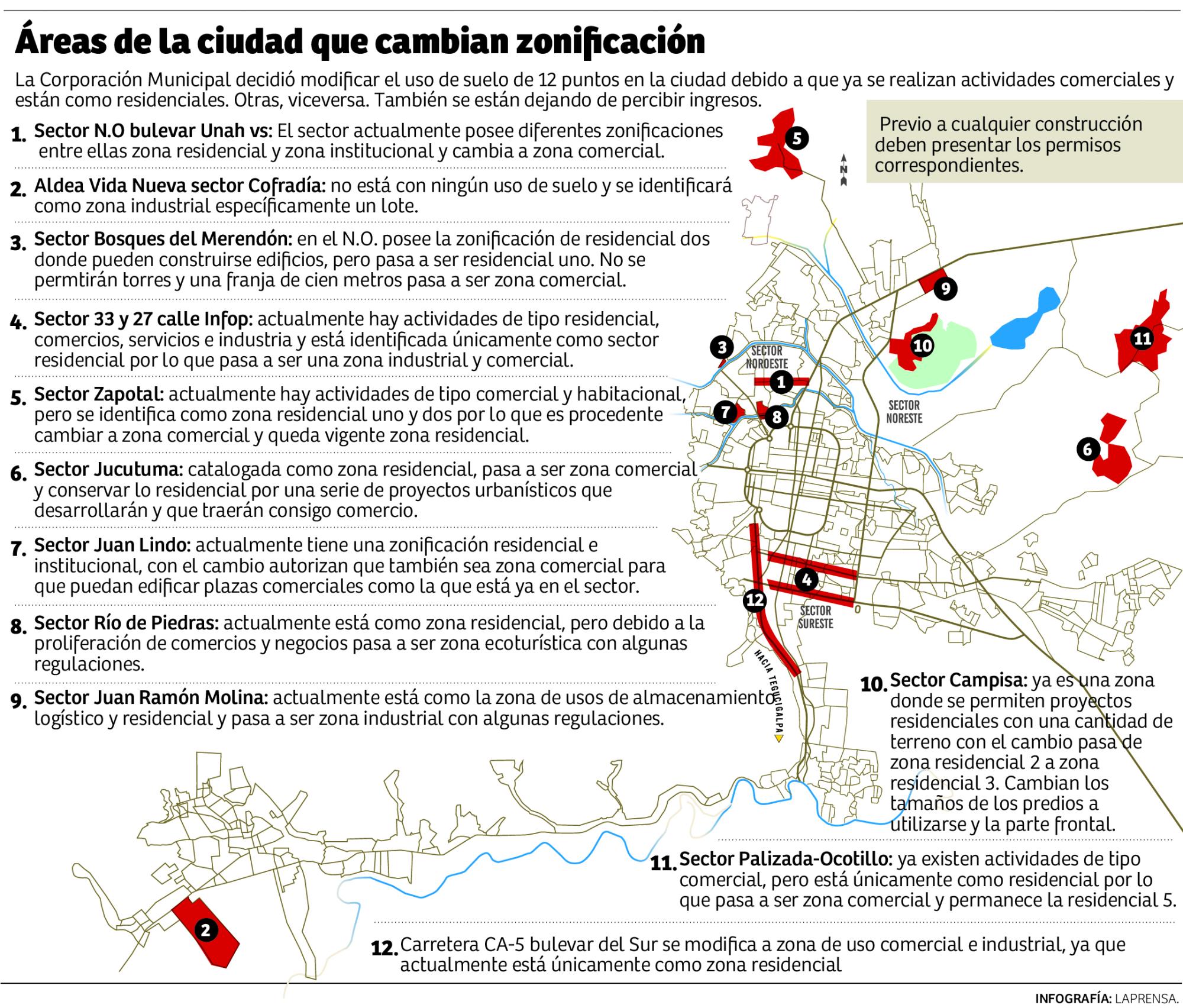 Aprueban reformas de uso de suelo en 12 zonas de la ciudad