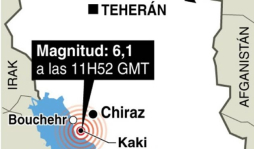 Fuerte sismo cerca de central nuclear de Irán causa 30 muertos