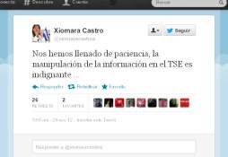 Xiomara Castro denuncia manipulación de información en el TSE