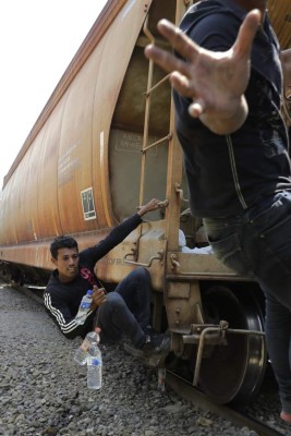 GRA427. AMATLÁN (MÉXICO), 13/06/2017.- Los migrantes viajan en un tren de mercancías llamado La Bestia a través de México hacia Estados Unidos y reciben ayuda de las Patronas. MINDS/EFE/José Méndez