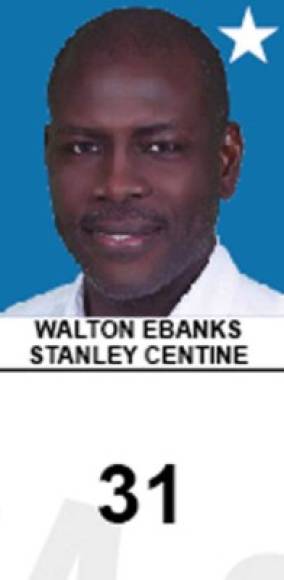 15. Walton Ebanks Stanley Centine (movimiento Juntos Podemos) - 24,928 votos<br/>