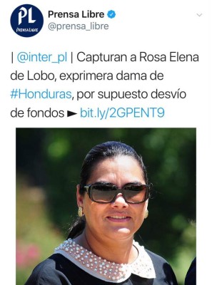 Rosa de Lobo, en lista de ex primeras damas señaladas en América Latina
