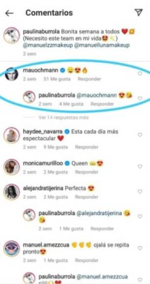 A juzgar por las imágenes y los comentarios, las relación entre Mauricio y Paulina vendría desde hace varias semanas atrás.