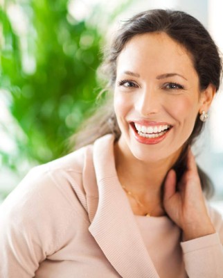 Beautiful woman smiling - close up.