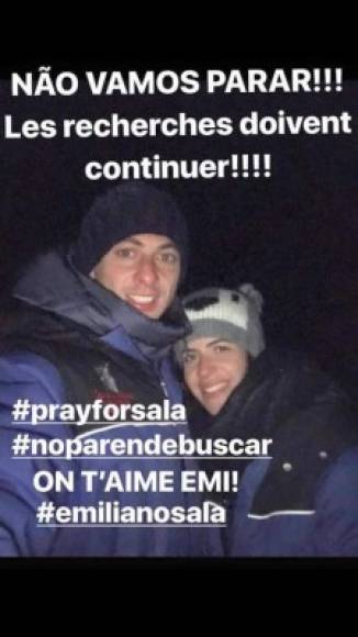 En sus redes sociales, la novia de Emiliano Sala clamaba para que no dejaran de buscar a su novio, quien lamentablemente fue encontrado muerto.