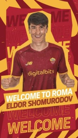 El delantero Eldor Shomurodov pasa del Génova por 17.5 millones de euros a la AS Roma. Firmó hasta el 2026. Foto Twitter AS Roma.