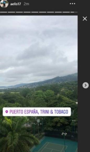 El delantero Alberth Elis compartió esta imagen en su cuenta de Instagram en donde muestra el bello paisaje que tienen en Trinidad y Tobago en la concentración de la H.
