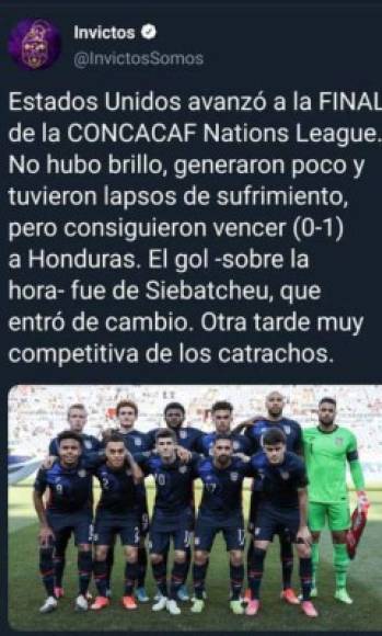 Portales mexicanos señalaron el buen partido que tuvo la selección de Honduras ante EUA en la semifinal de la Nations League.