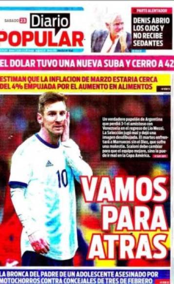 La prensa de Argentina arremetió contra su selección tras la caída de 3-1 que sufrieron ante Venezuela.