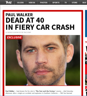 Muere Paul Walker, actor de Rápido y Furioso, al chocar y explotar auto