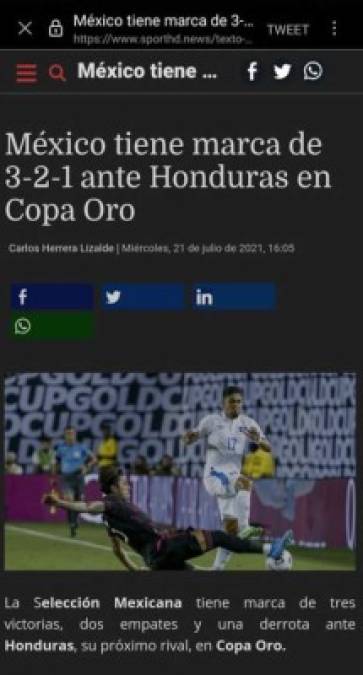 Honduras tratará de superar a México y avanzar a las semifinales. Los portales mexicanos han señalado que ellos tienen los números a favor.
