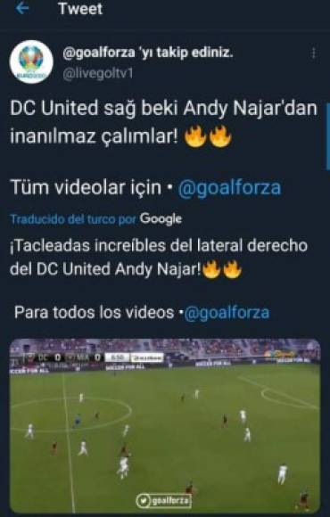 Andy Najar ha sido elogiado por su enorme acción en la MLS de EUA.