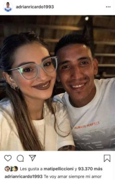 “Te voy amar siempre, mi amor”, señaló el habilidoso volante argentino, exjugador de Racing, Genoa, Sao Paulo y Boca Juniors, a través de una publicación en su cuenta en Instagram, en la que recibió el aliento de sus colegas de profesión.