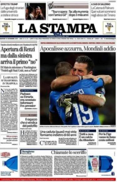 Los medios italianos hablan hasta del Apocalipsis tras quedarse fuera del Mundial.