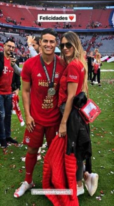 La ex mujer de Marc Anthony compartió una foto en Instagram Stories con un 'Felicidades' junto a un corazón rojo y el nombre de su chico en la final de la Copa de Alemia entre Bayern de Múnich y el RB Leipzig, donde el equipo de James resultó vencedor.<br/>