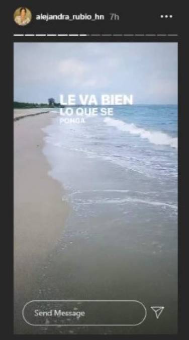 Aunque no precisó donde estaba, Rubio publicó en Instagram Stories varios videos en la playa.
