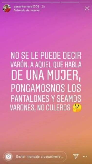 El político Óscar Herrera colgó este mensaje en su cuenta de Instagram.