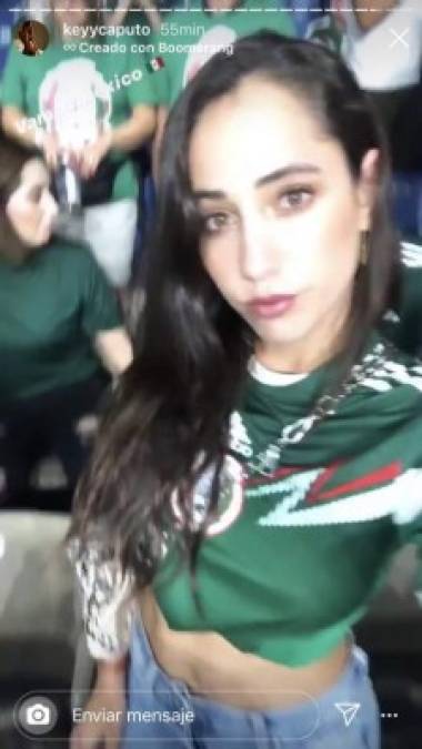 La modelo e influencer Kevy Caputo también estuvo en el MetLife Stadium de Nueva York, donde México goleó (3-0) a Estados Unidos.